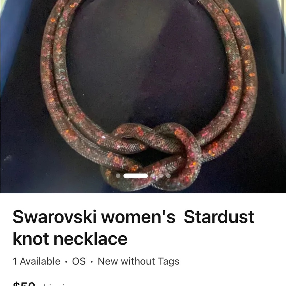Swarovski Stardust Knot Necklace - Black and Orange